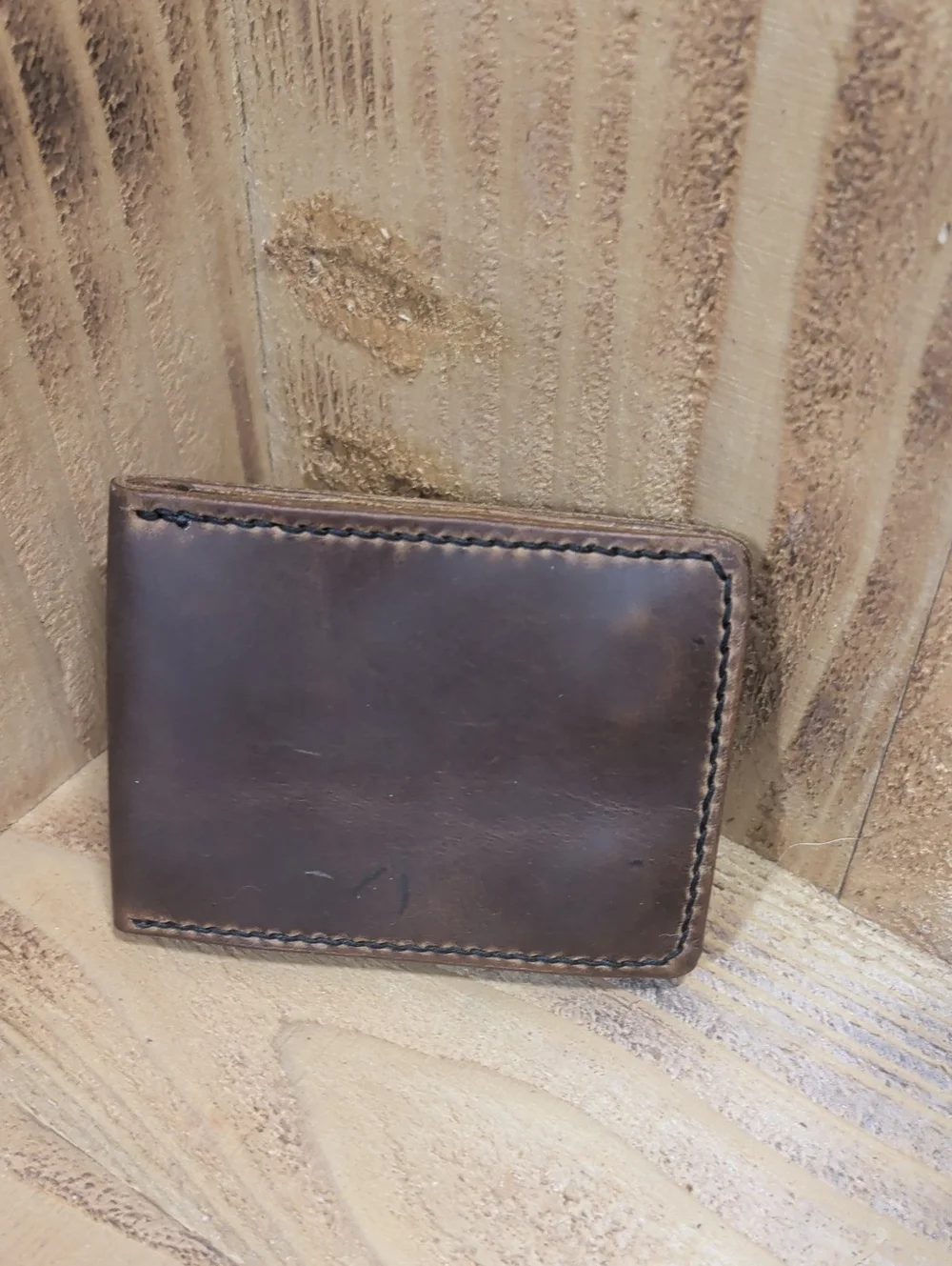 Men's Slim Brown Leather Card & Key Wallet